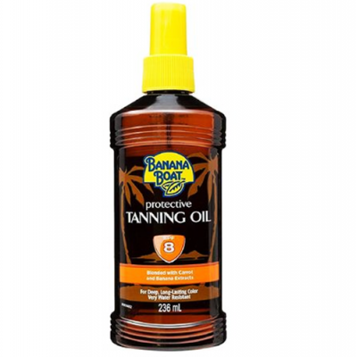Banana Boat Protective Tanning Oil  SPF 8 Blended with Carrot & Banana Extracts 236 ml